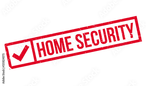 Home Security rubber stamp. Grunge design with dust scratches. Effects can be easily removed for a clean, crisp look. Color is easily changed.