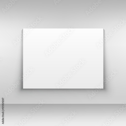 white canvas on wall mockup design template
