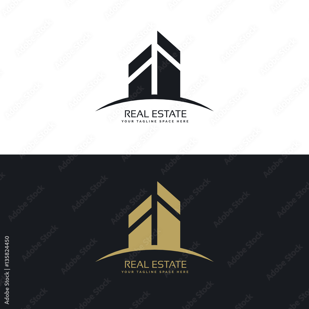 modern clean real estate logo design concept
