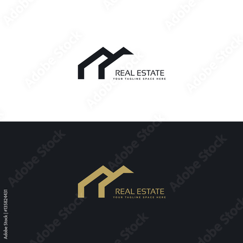 real estate creative logo design in minimal style