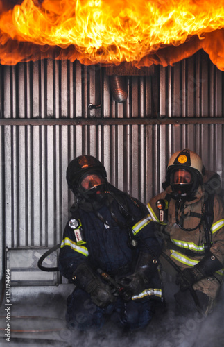 Firemen in flashover