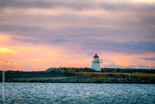 Small lighthouse at Lista in Norway photo