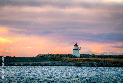 Small lighthouse at Lista in Norway