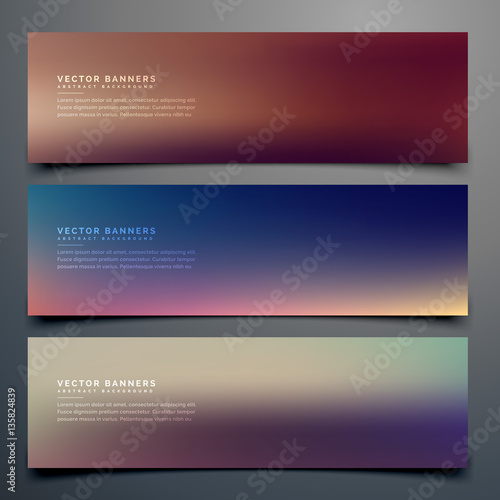set of three blurred headers