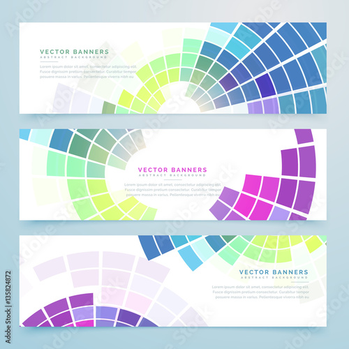 abstract mosaic colorful headers and banners
