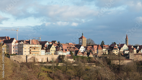 View of the historic German city of Rothenburg ob der Tauber in