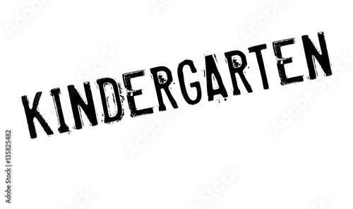 Kindergarten rubber stamp. Grunge design with dust scratches. Effects can be easily removed for a clean, crisp look. Color is easily changed.