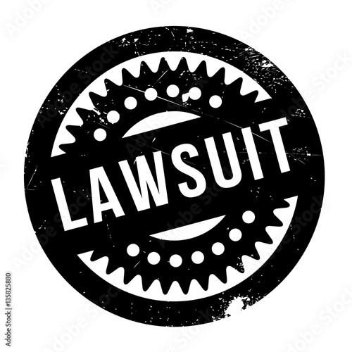 Lawsuit rubber stamp. Grunge design with dust scratches. Effects can be easily removed for a clean, crisp look. Color is easily changed.