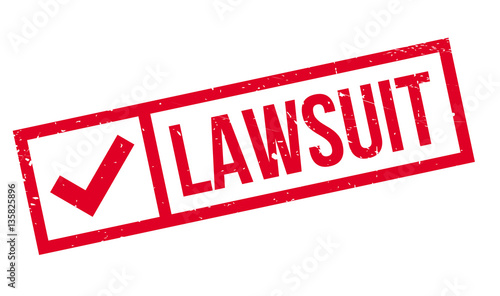Lawsuit rubber stamp. Grunge design with dust scratches. Effects can be easily removed for a clean, crisp look. Color is easily changed.