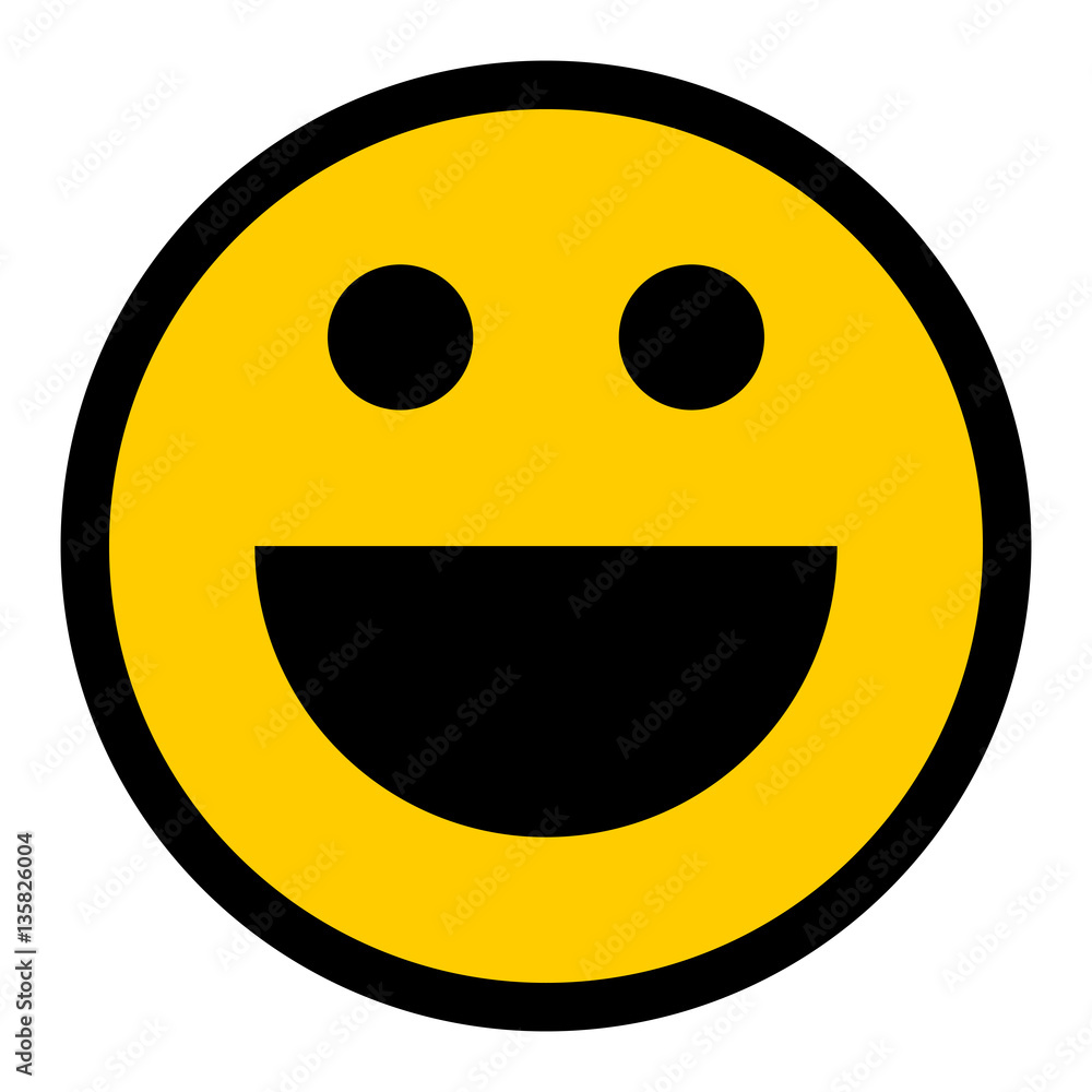Fototapeta premium Happy Smiley Smiling Face Flat Style