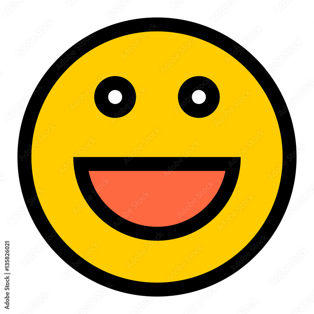 Fototapeta premium Happy Smiley Smiling Face Flat Style