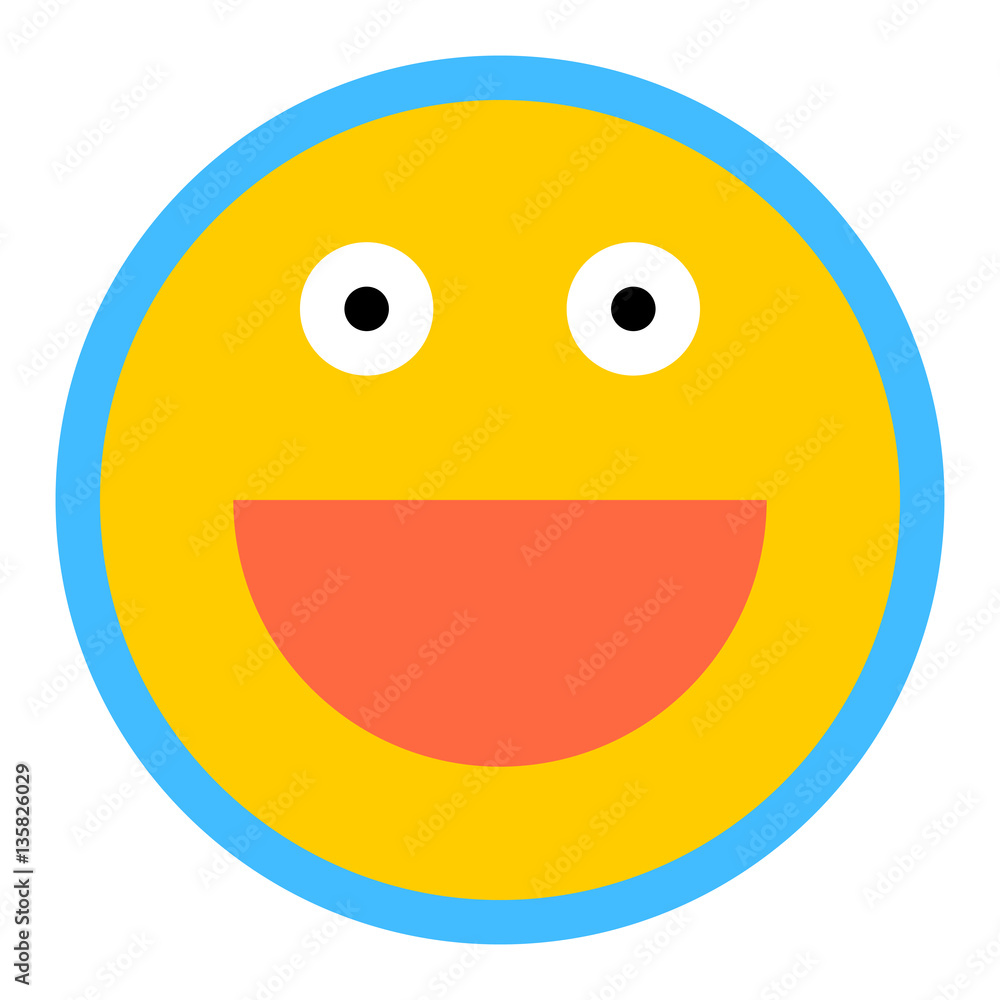 Fototapeta premium Happy Smiley Smiling Face Flat Style