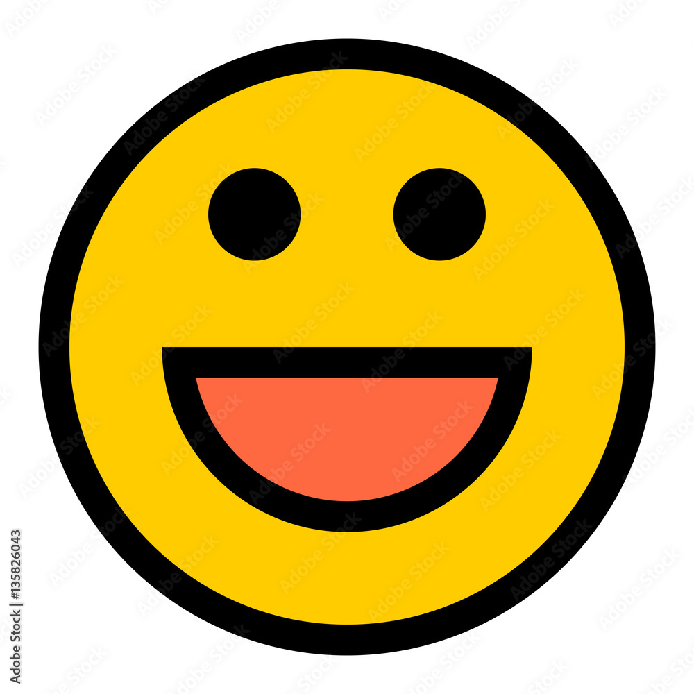 Fototapeta premium Happy Smiley Smiling Face Flat Style