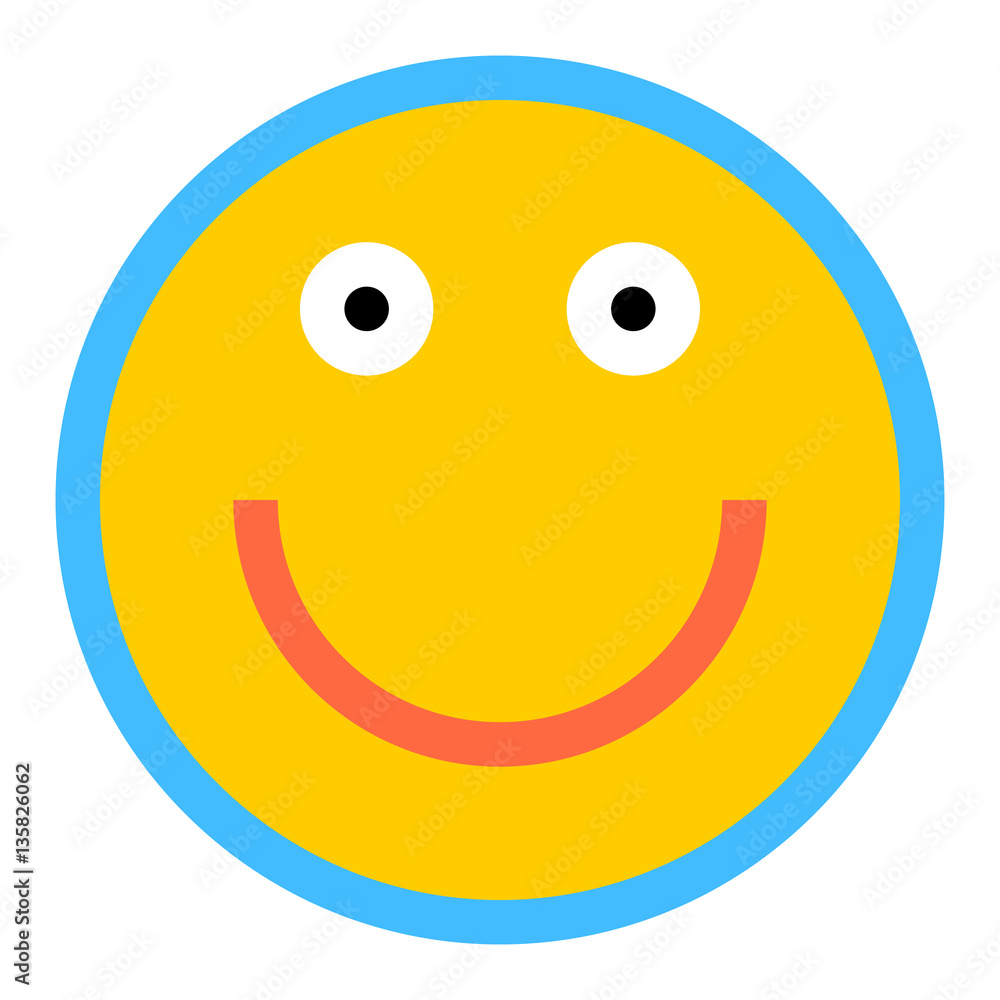 Happy Smiley Smiling Face Flat Style