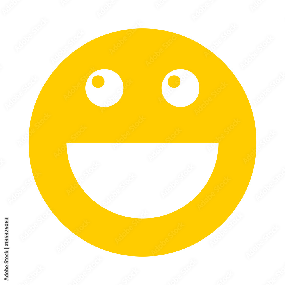 Fototapeta premium Happy Smiley Smiling Face Flat Style