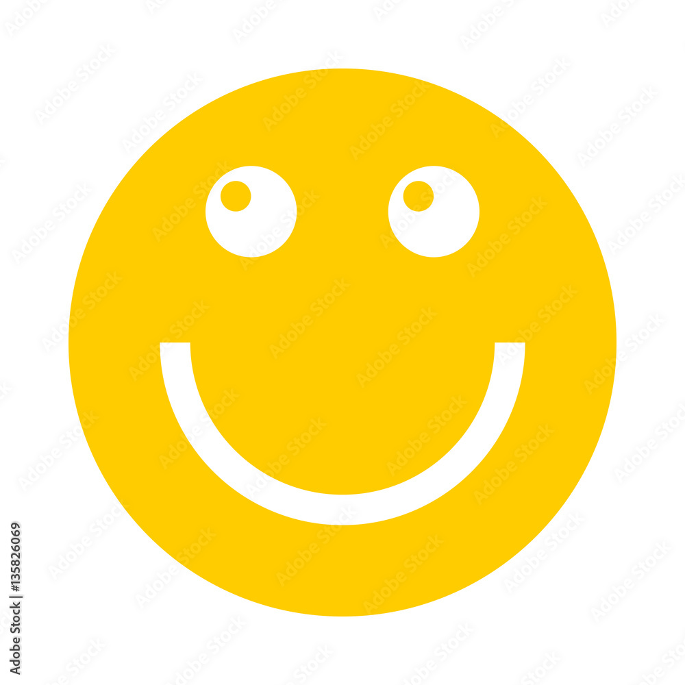 Fototapeta premium Happy Smiley Smiling Face Flat Style