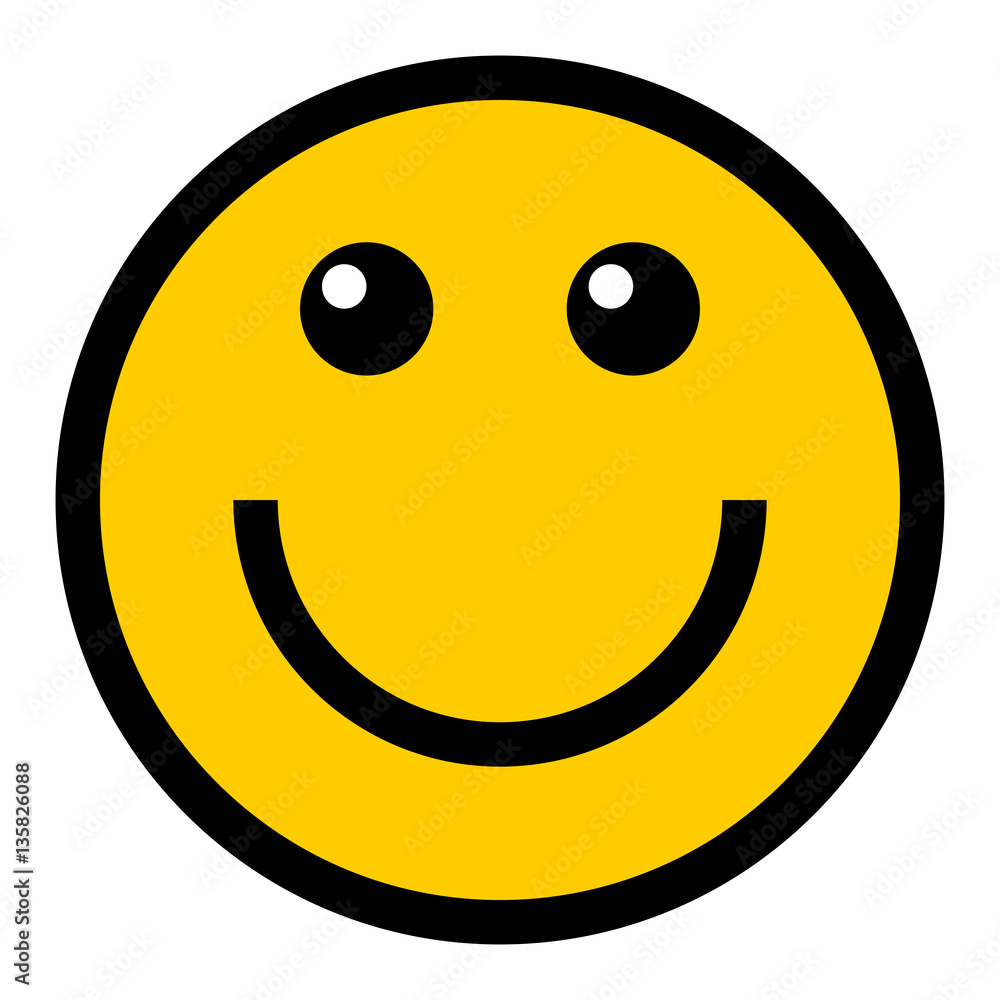 Fototapeta premium Happy Smiley Smiling Face Flat Style
