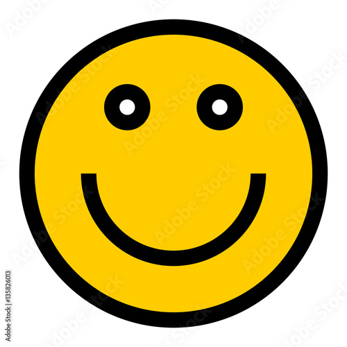 Happy Smiley Smiling Face Flat Style