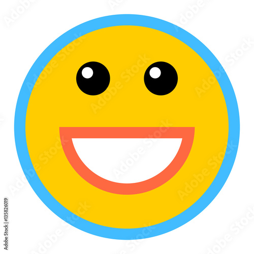 Happy Smiley Smiling Face Flat Style