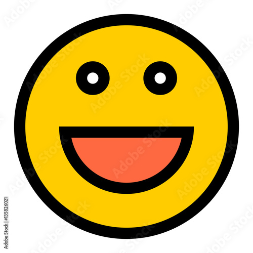 Happy Smiley Smiling Face Flat Style