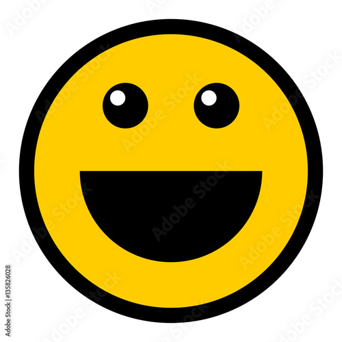 Happy Smiley Smiling Face Flat Style