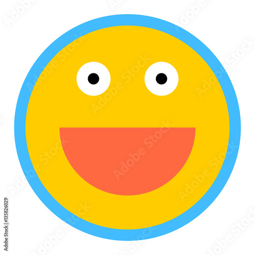 Happy Smiley Smiling Face Flat Style