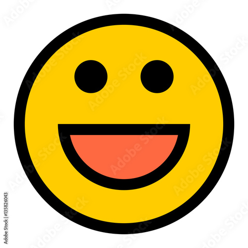 Happy Smiley Smiling Face Flat Style