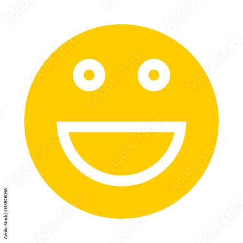 Happy Smiley Smiling Face Flat Style