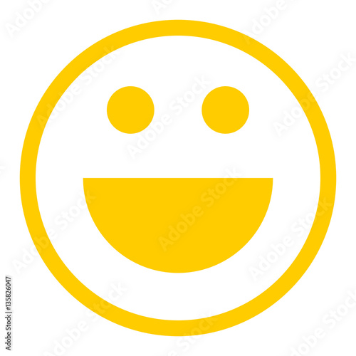 Happy Smiley Smiling Face Flat Style