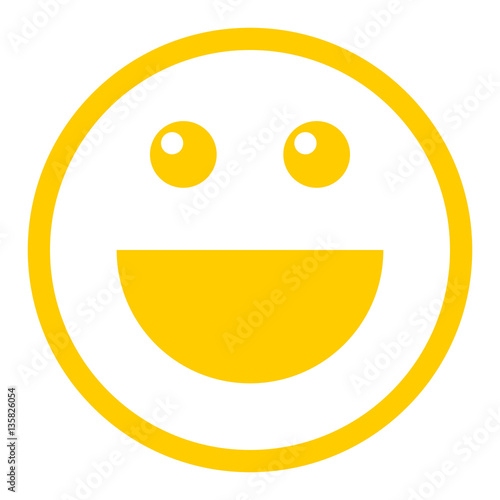 Happy Smiley Smiling Face Flat Style