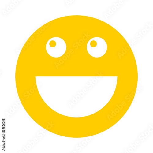 Happy Smiley Smiling Face Flat Style