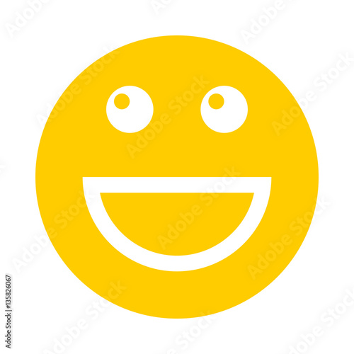 Happy Smiley Smiling Face Flat Style