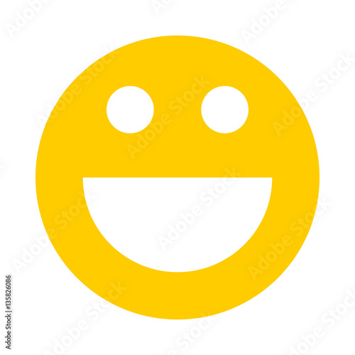 Happy Smiley Smiling Face Flat Style