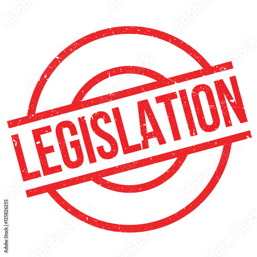 Legislation rubber stamp. Grunge design with dust scratches. Effects can be easily removed for a clean, crisp look. Color is easily changed.
