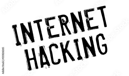 Internet Hacking rubber stamp. Grunge design with dust scratches. Effects can be easily removed for a clean, crisp look. Color is easily changed.