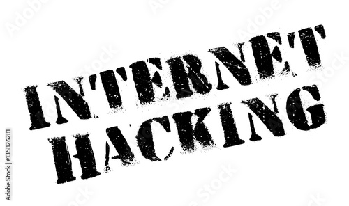 Internet Hacking rubber stamp. Grunge design with dust scratches. Effects can be easily removed for a clean, crisp look. Color is easily changed.