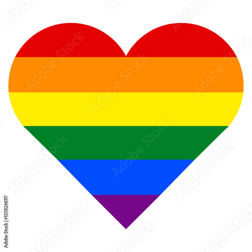 Rainbow Flag in Heart Shape