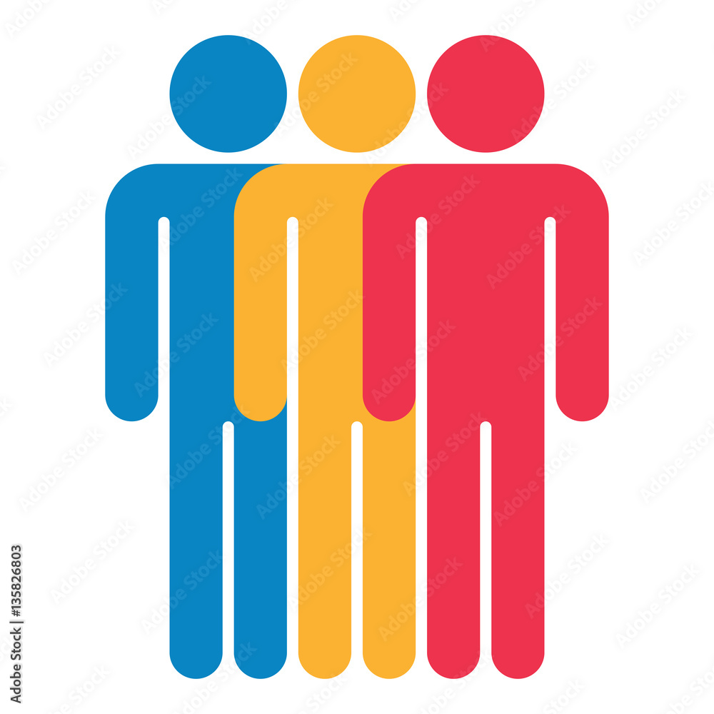 Three Man Sign People Icon Three Man Sign People Icon
