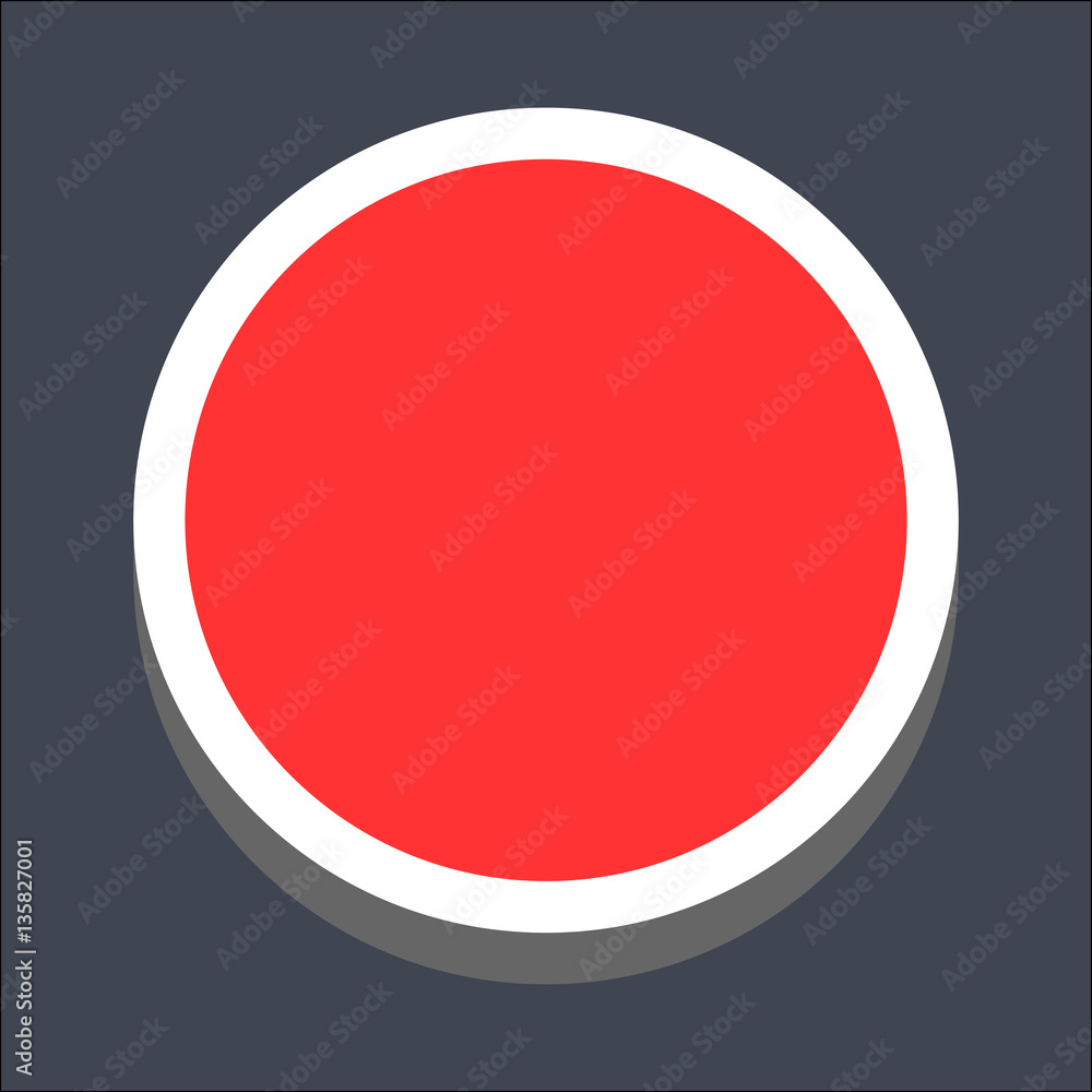 3D Flat Blank Circle Web Button