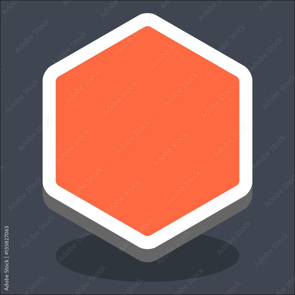 3D Flat Blank Hexagon Web Internet Button 3D Flat Blank Hexagon Web Internet Button