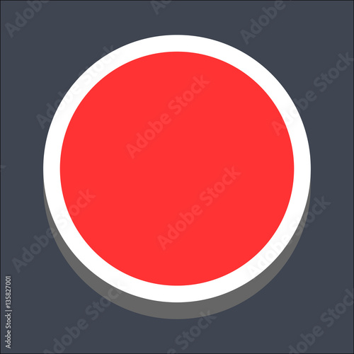 3D Flat Blank Circle Web Button