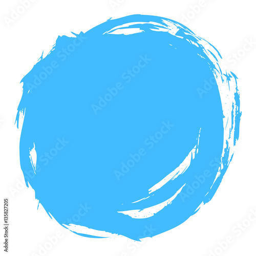 Blue Brush Stroke Circle Shape