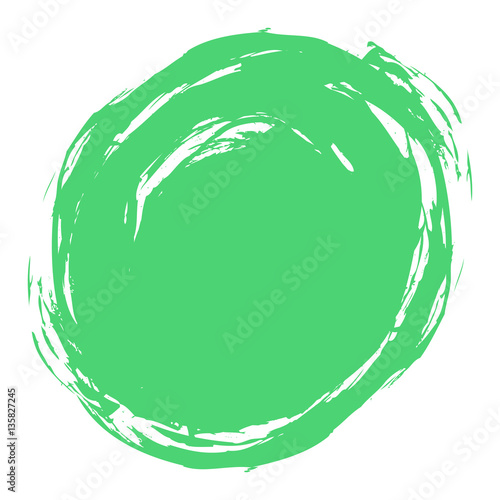Green Brush Stroke Circle Shape