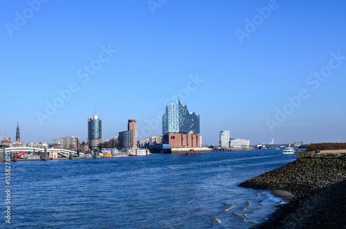 hamburg view at harbour city with Elbe Philharmonic Hall
