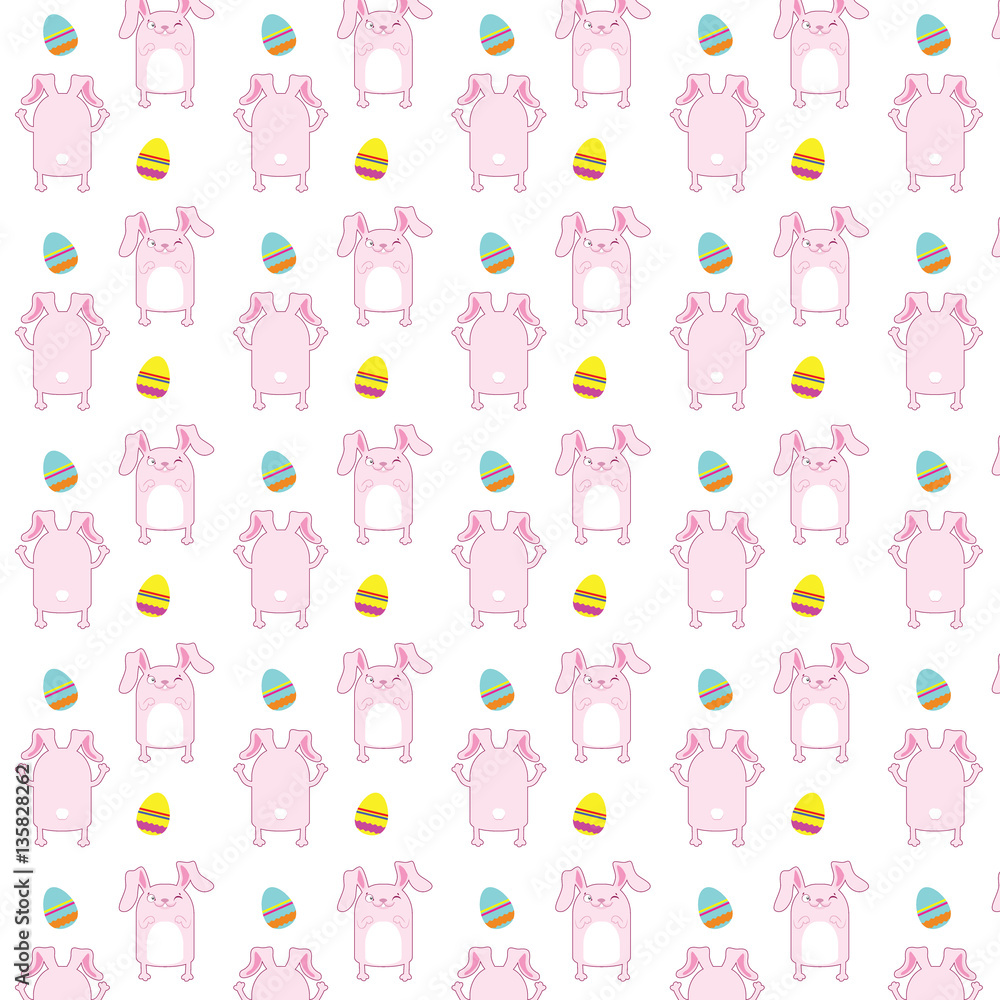 Easter pattern with banny and eggs. Easter Decor template wrapping. Easter pattern with banny and eggs. Easter Decor template wrapping.