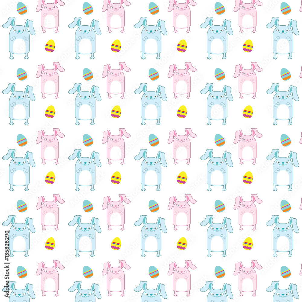 Easter pattern with banny and eggs. Easter Decor template wrapping. Easter pattern with banny and eggs. Easter Decor template wrapping.