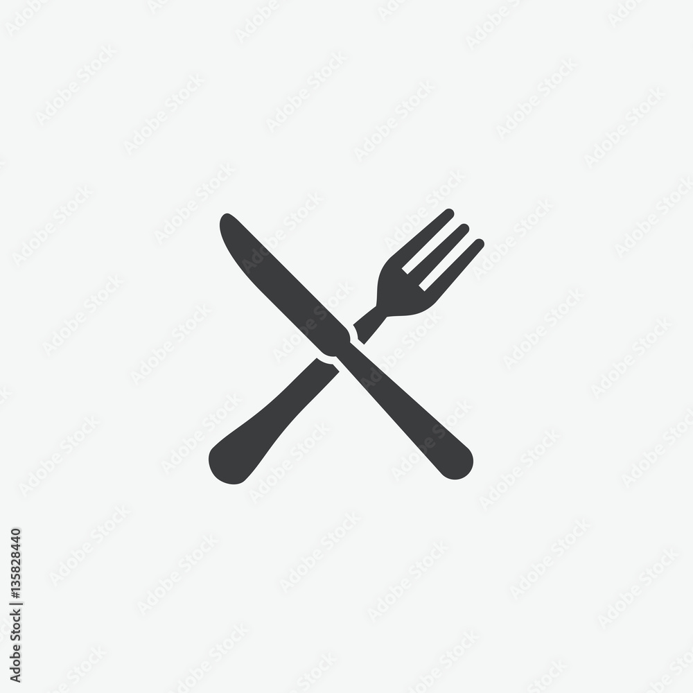 Fork & Knife Restaurant Icon Fork & Knife Restaurant Icon