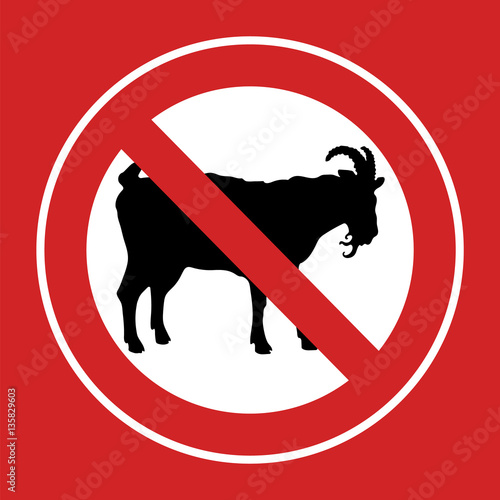 Goats prohibited sign.
