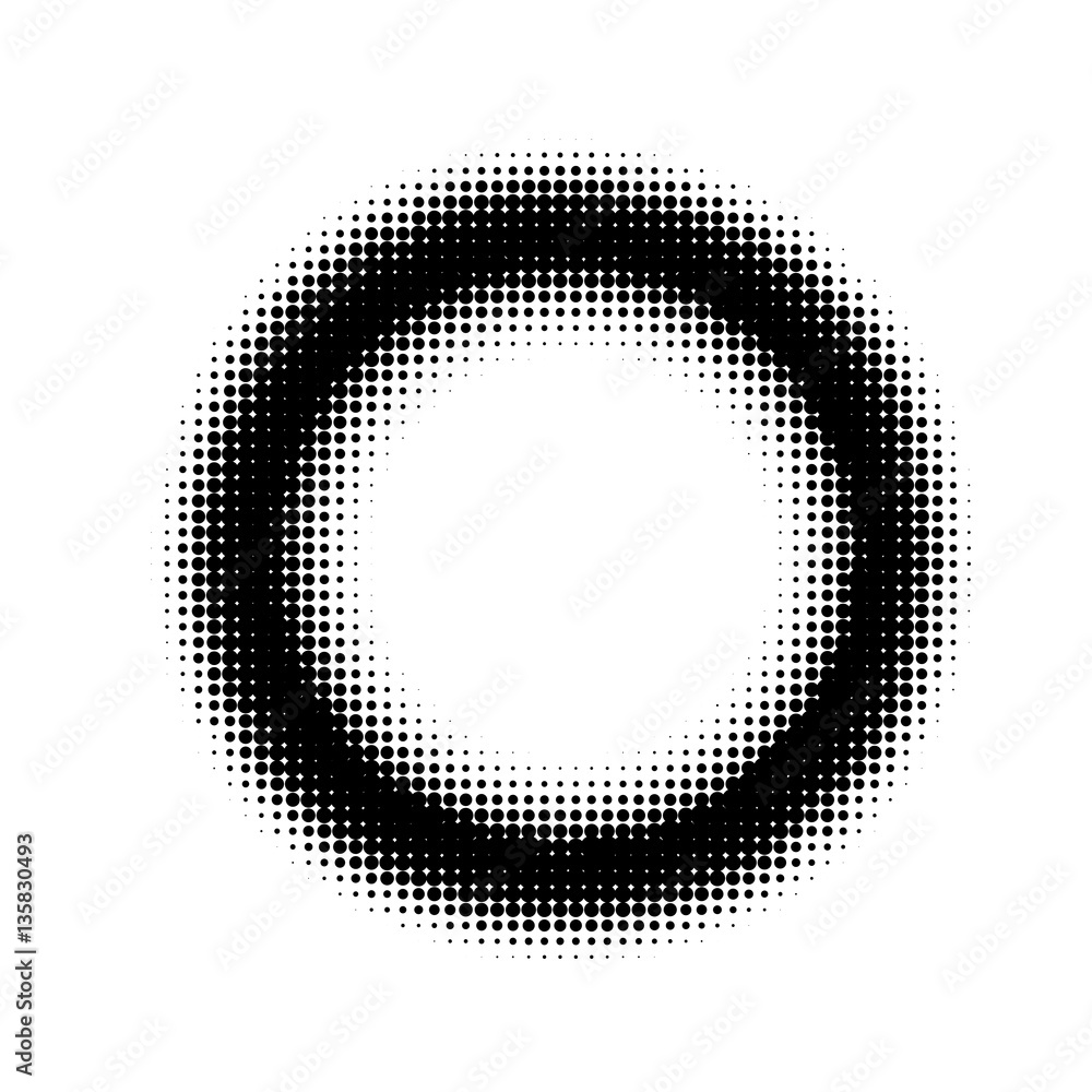 abstract halftone circle background. black design element
