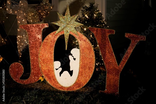 Joy merry christmas - Holiday decoration background